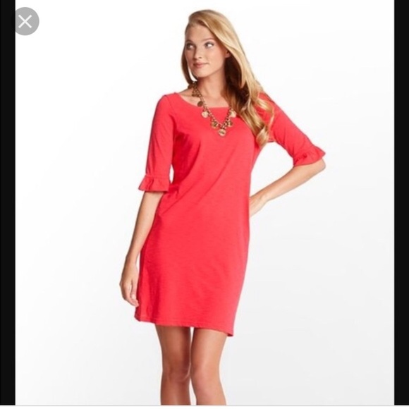 Lilly Pulitzer Somerset Dress Bold Coral size XS - Picture 1 of 7
